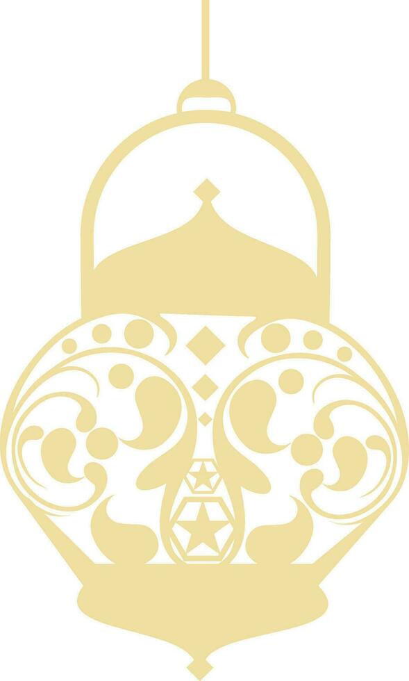 Flat lantern with floral design decoration. vector