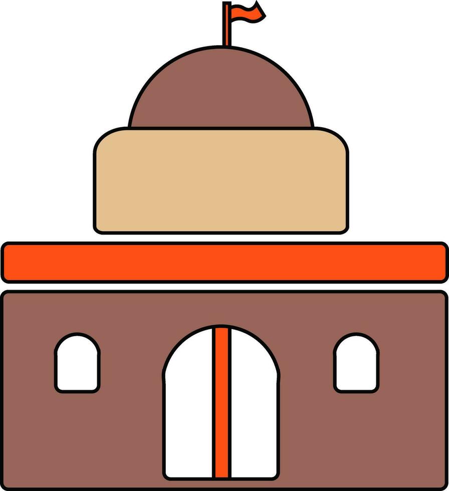 Court in brown and orange color. vector