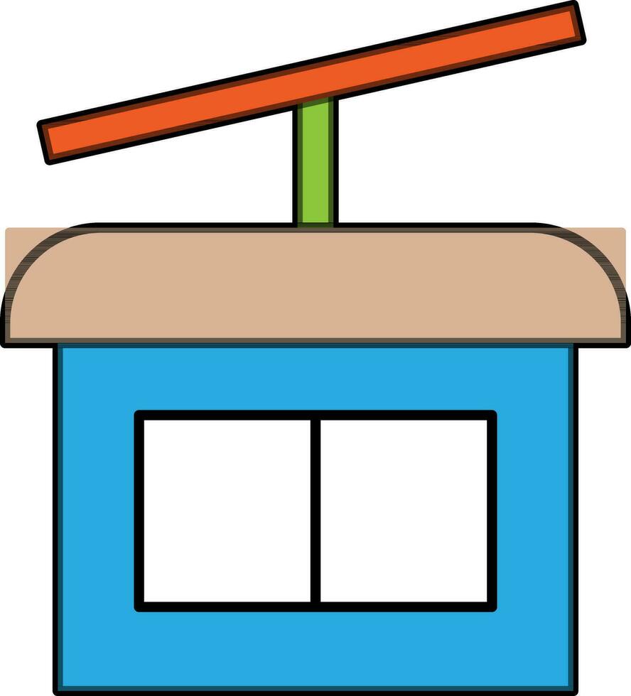 Flat illustration of Cable Car. vector