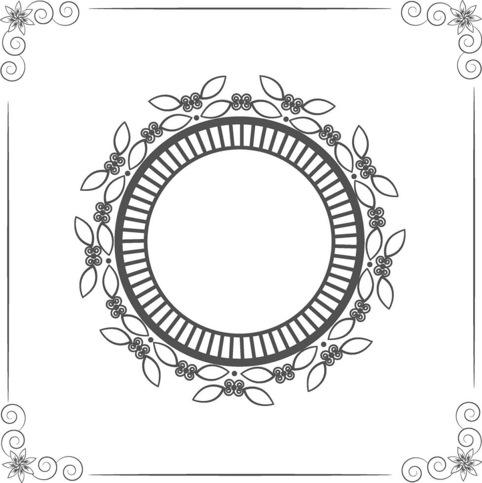 Floral frame in circle shape. vector