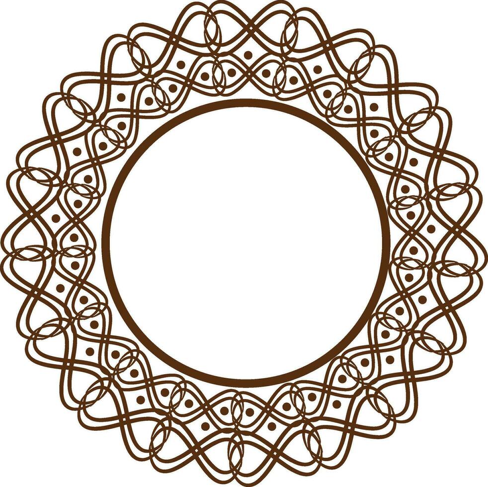 Circle frame with floral ornaments. vector