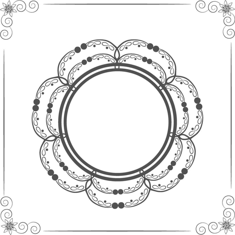 floral marco en circulo forma. vector