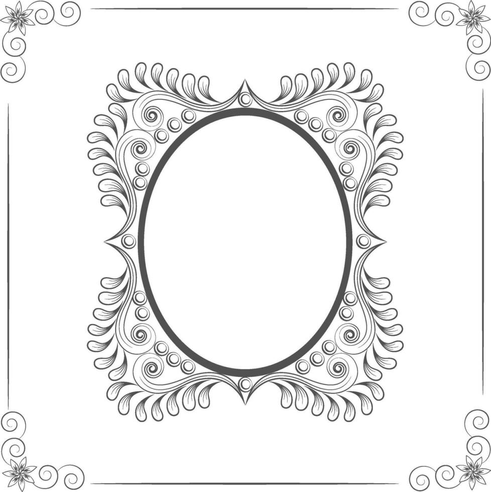 floral diseño con oval forma. vector