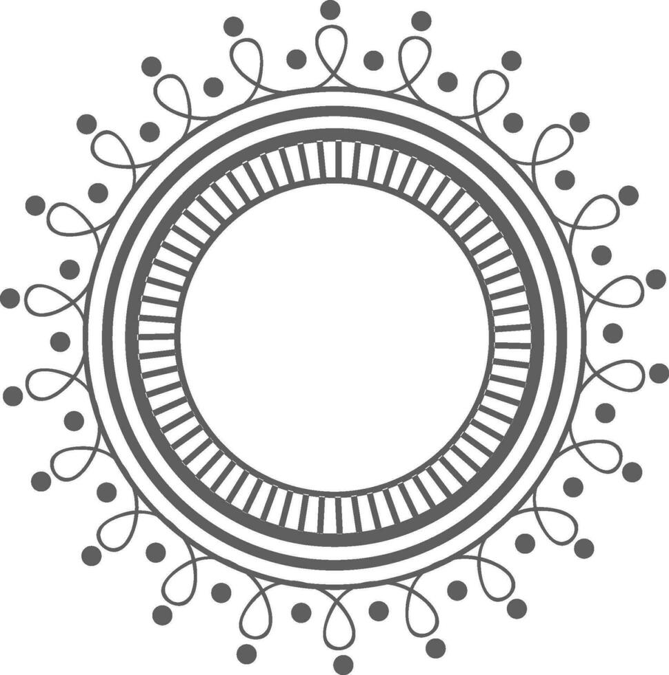 Artistic frame in circle shape. vector