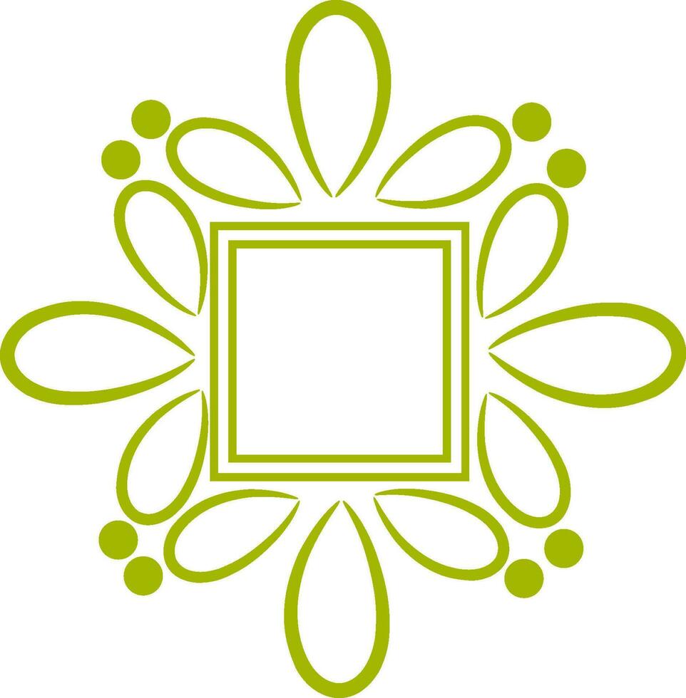 Floral frame in square shape. vector