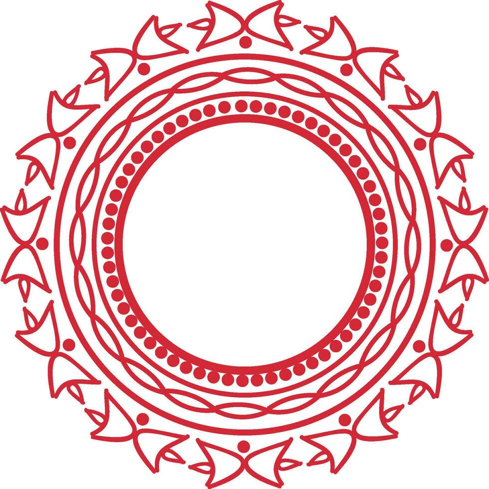 Ornamental frame in circle shape. vector