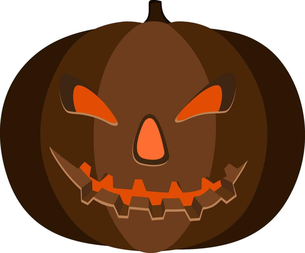 Scary pumpkin for Halloween concept. vector