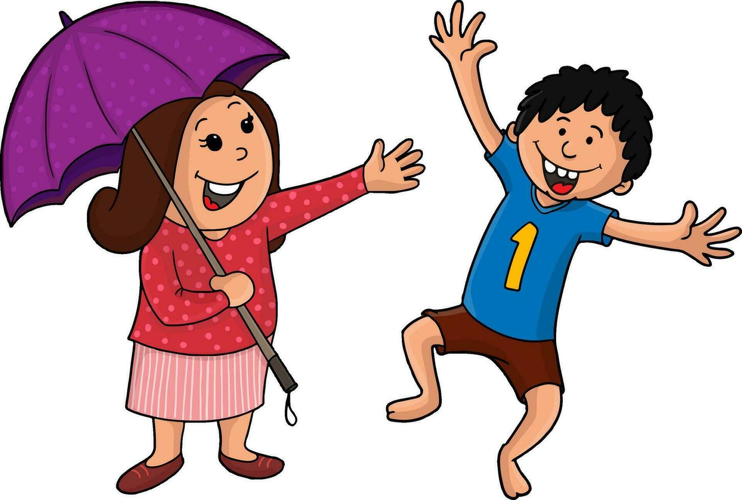 Cartoon character of a woman and his son. vector