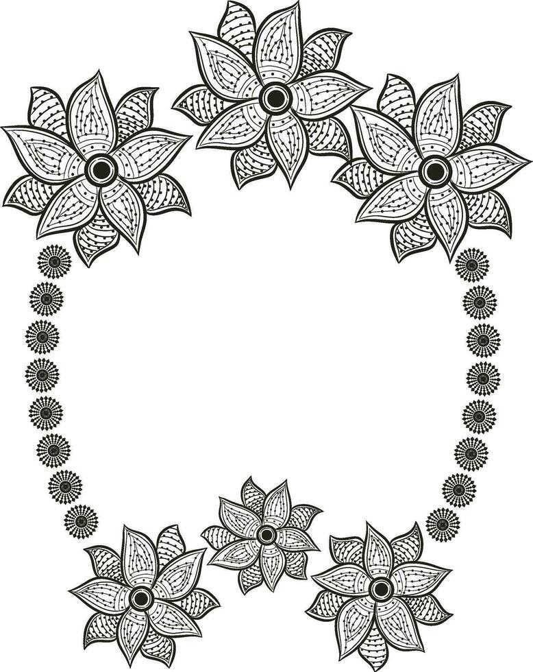 Vintage Frame with beautiful flowers. vector