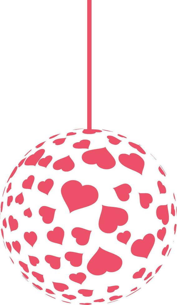 Hearts decorated hanging bauble. vector