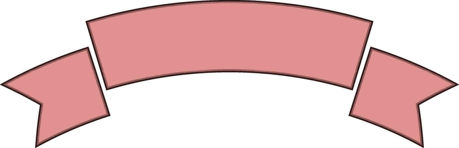 Blank ribbon banner in pink color. vector