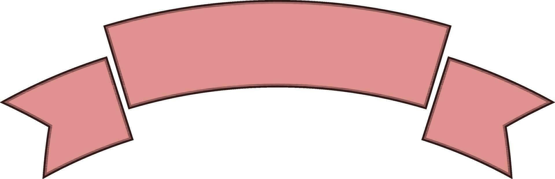 Blank ribbon banner in pink color. vector