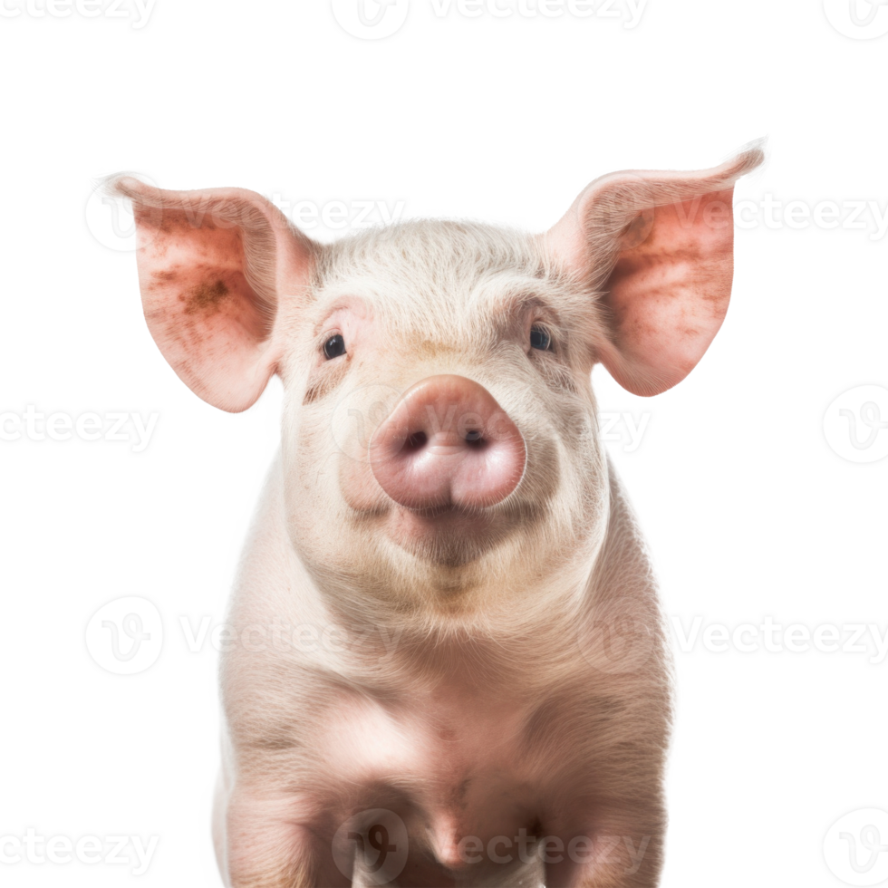 Cute pig portrait isolated. Illustration png