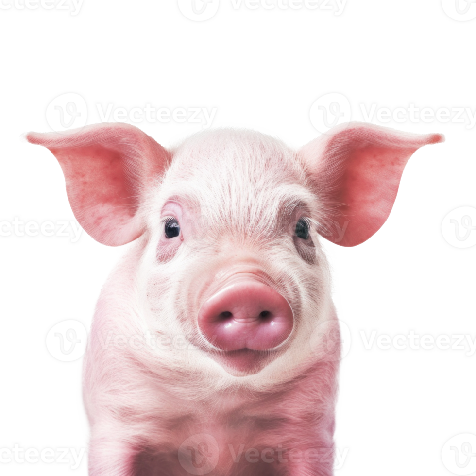 Cute pig portrait isolated. Illustration png