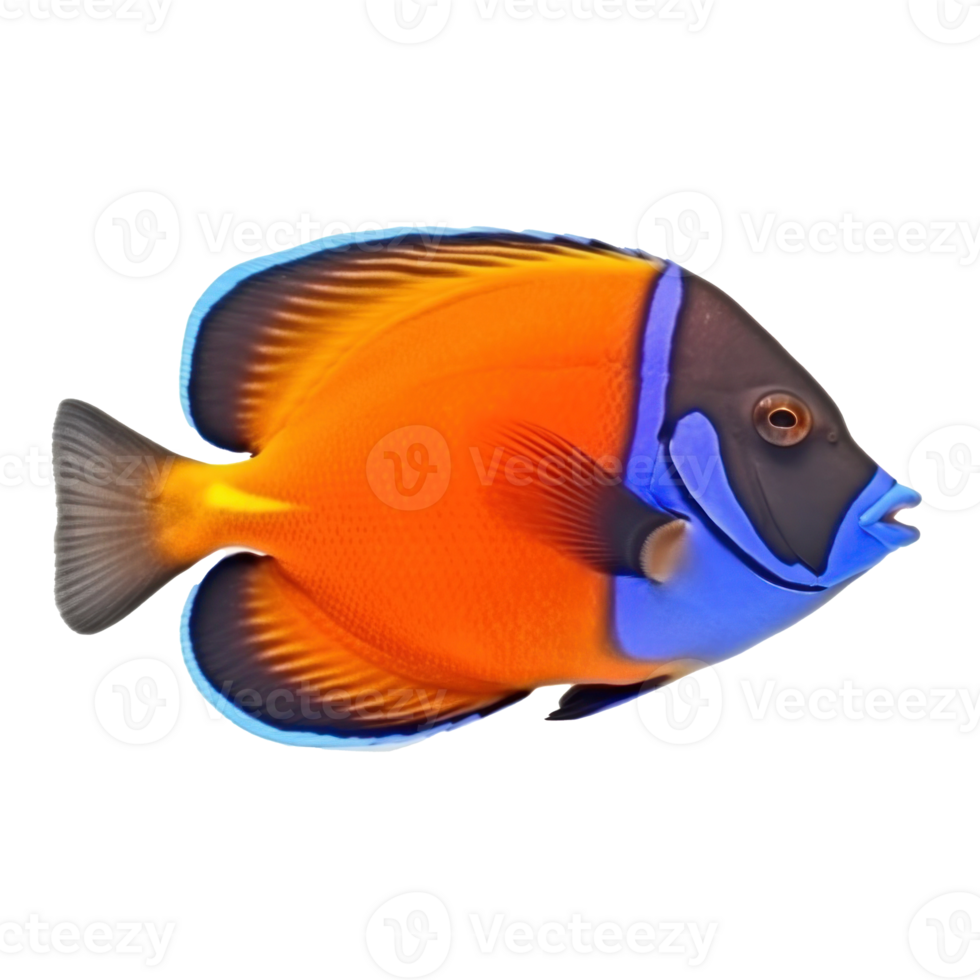 Red sea clown tang fish isolated on white. Illustration png