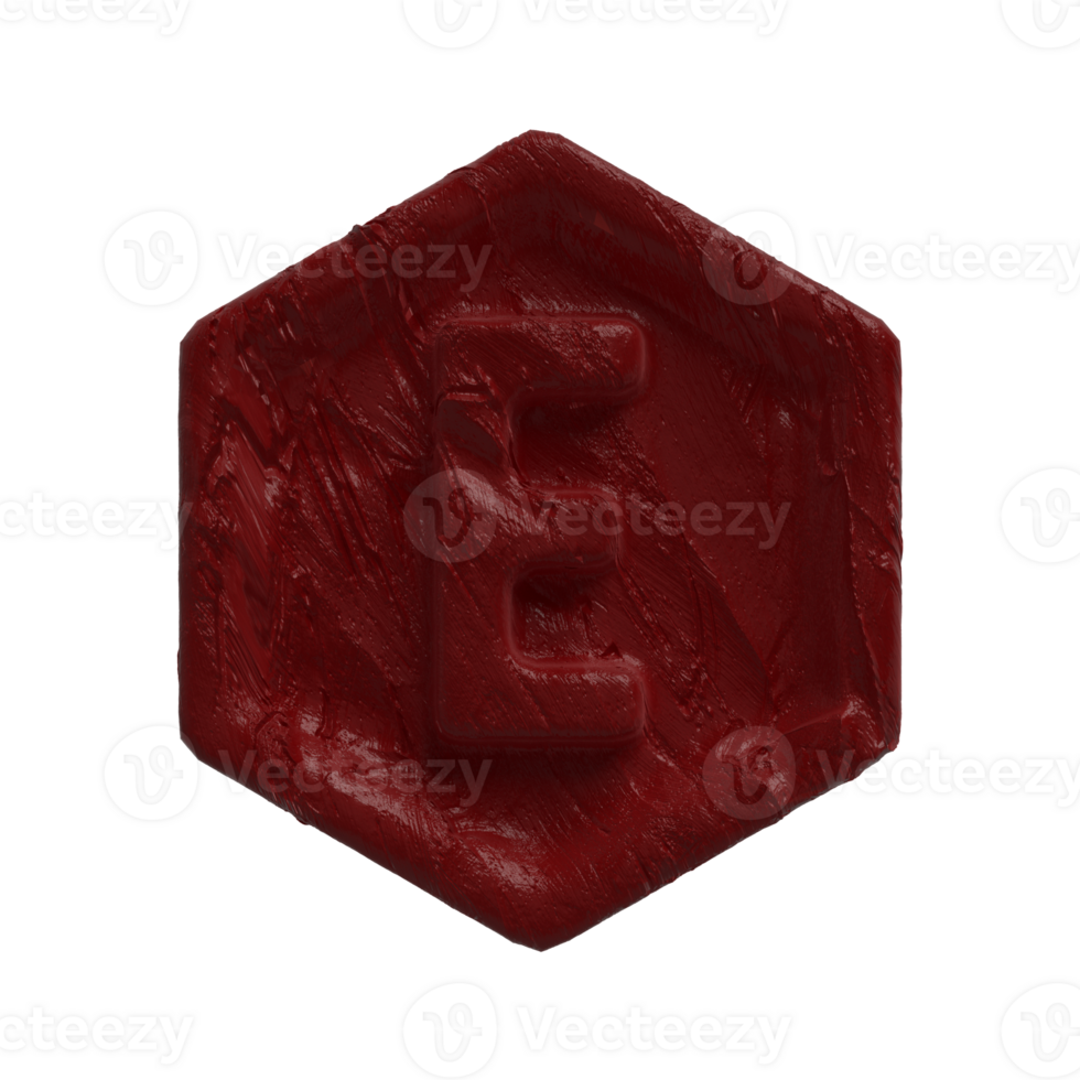 Letter E - Alphabet Red Wax.  Best use for your poster, graphic art needs eg collage art png