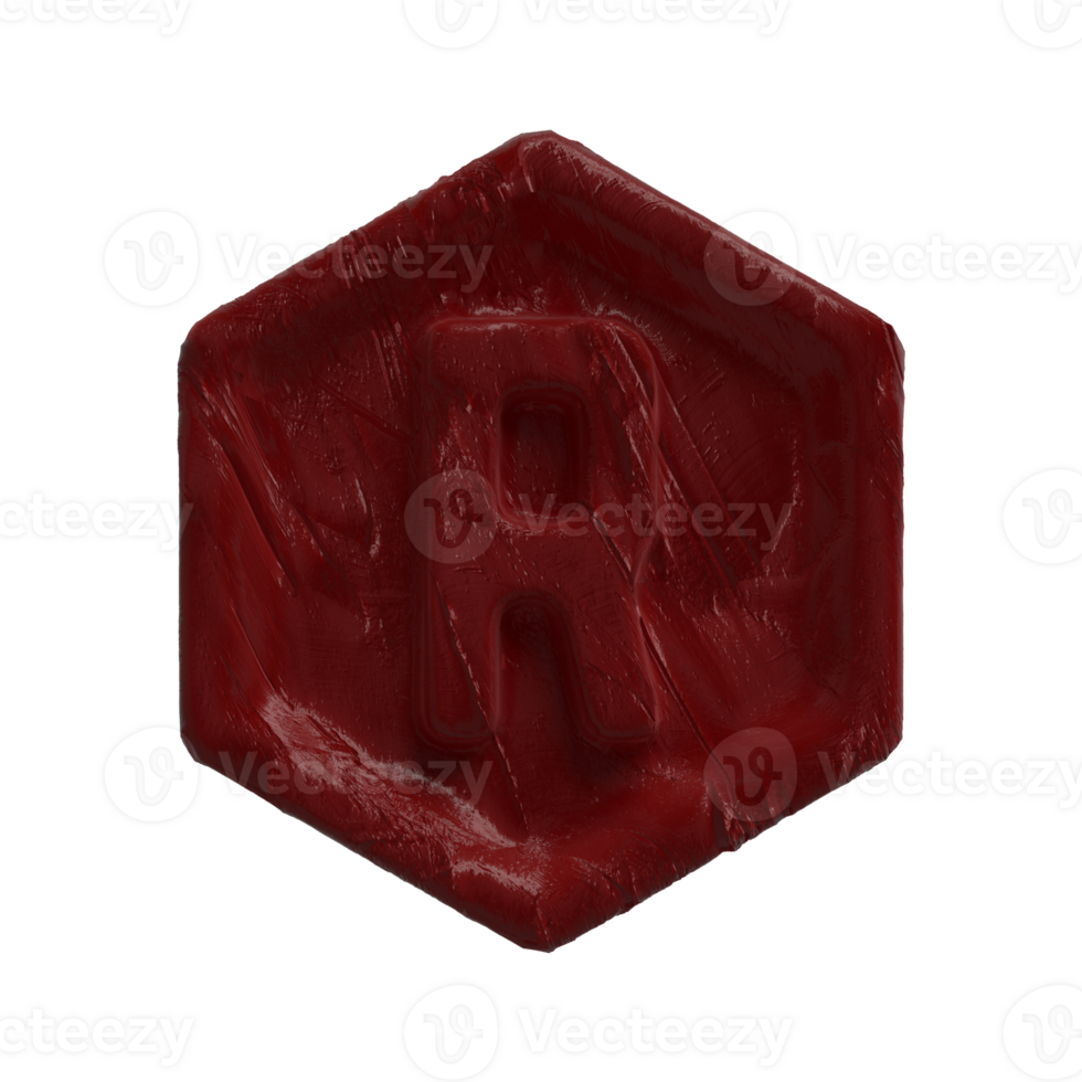 Letter R - Alphabet Red Wax.  Best use for your poster, graphic art needs eg collage art png