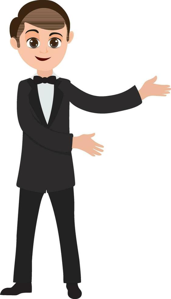 Cartoon character of a young groom. vector