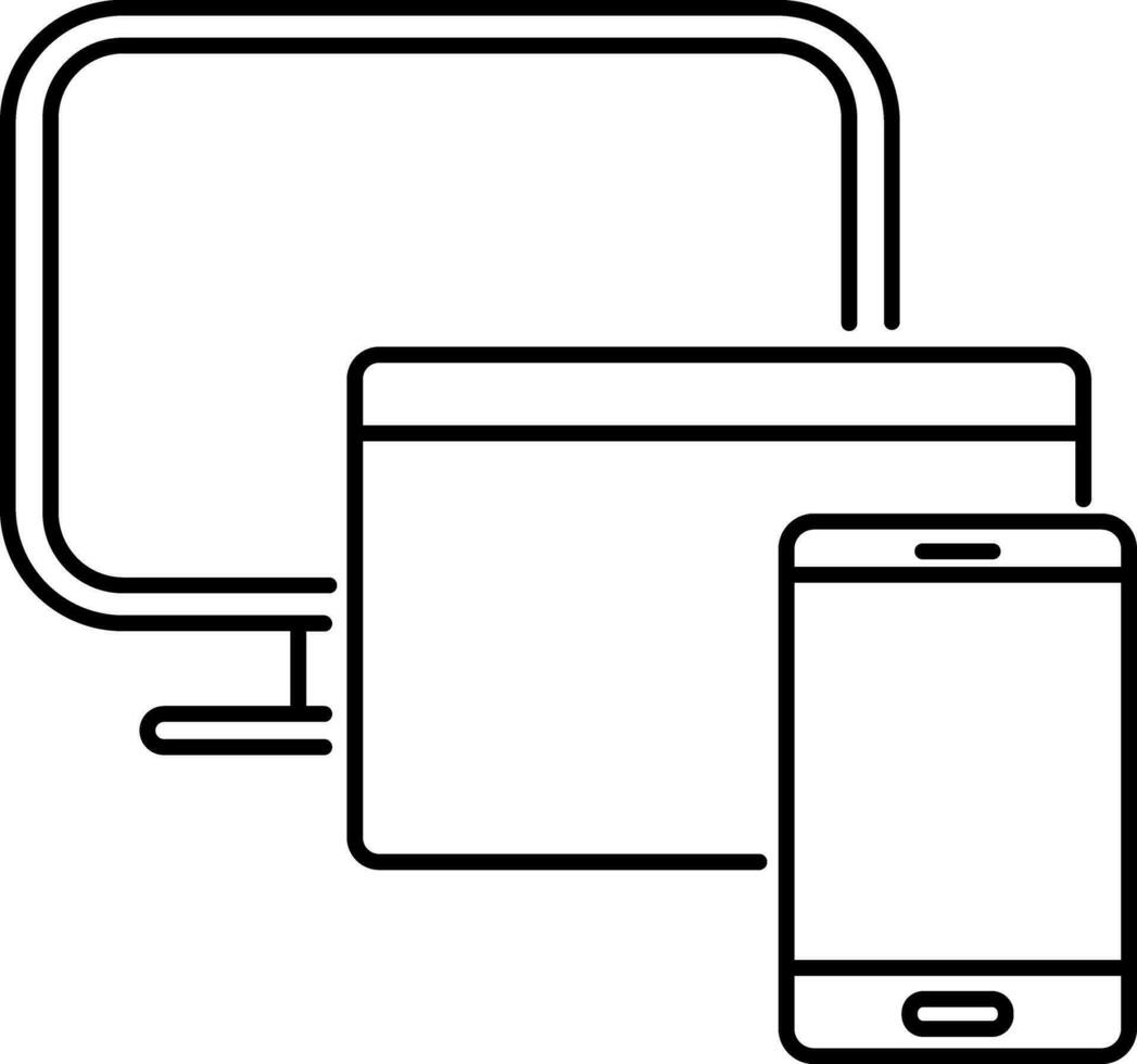 Responsive design symbol with devices. vector