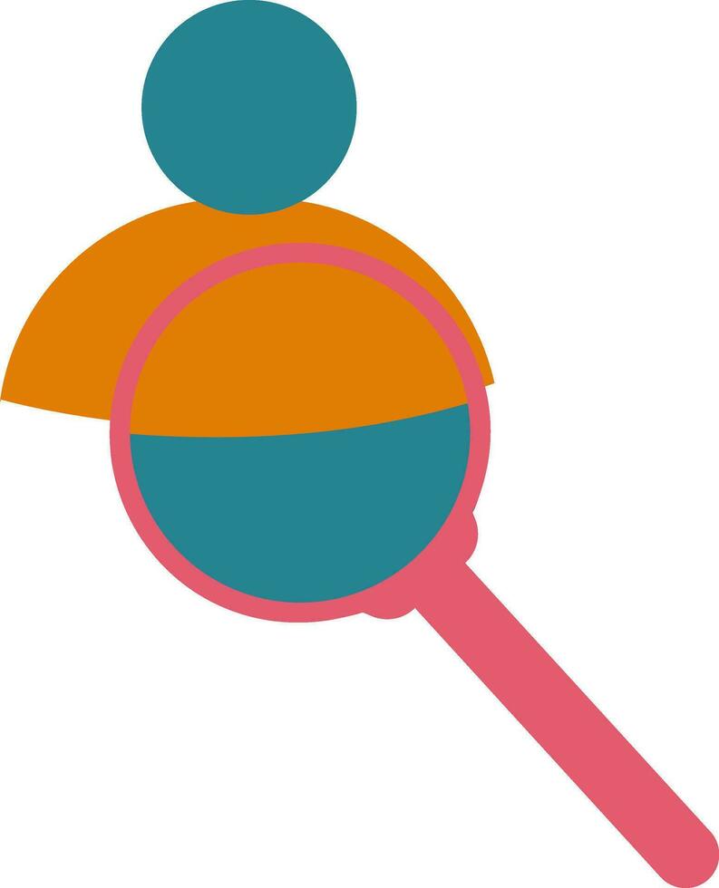 Man icon with magnify glass for job searching. vector