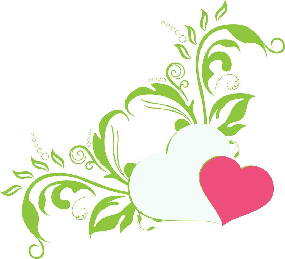 Beautiful vintage floral design with heart. vector