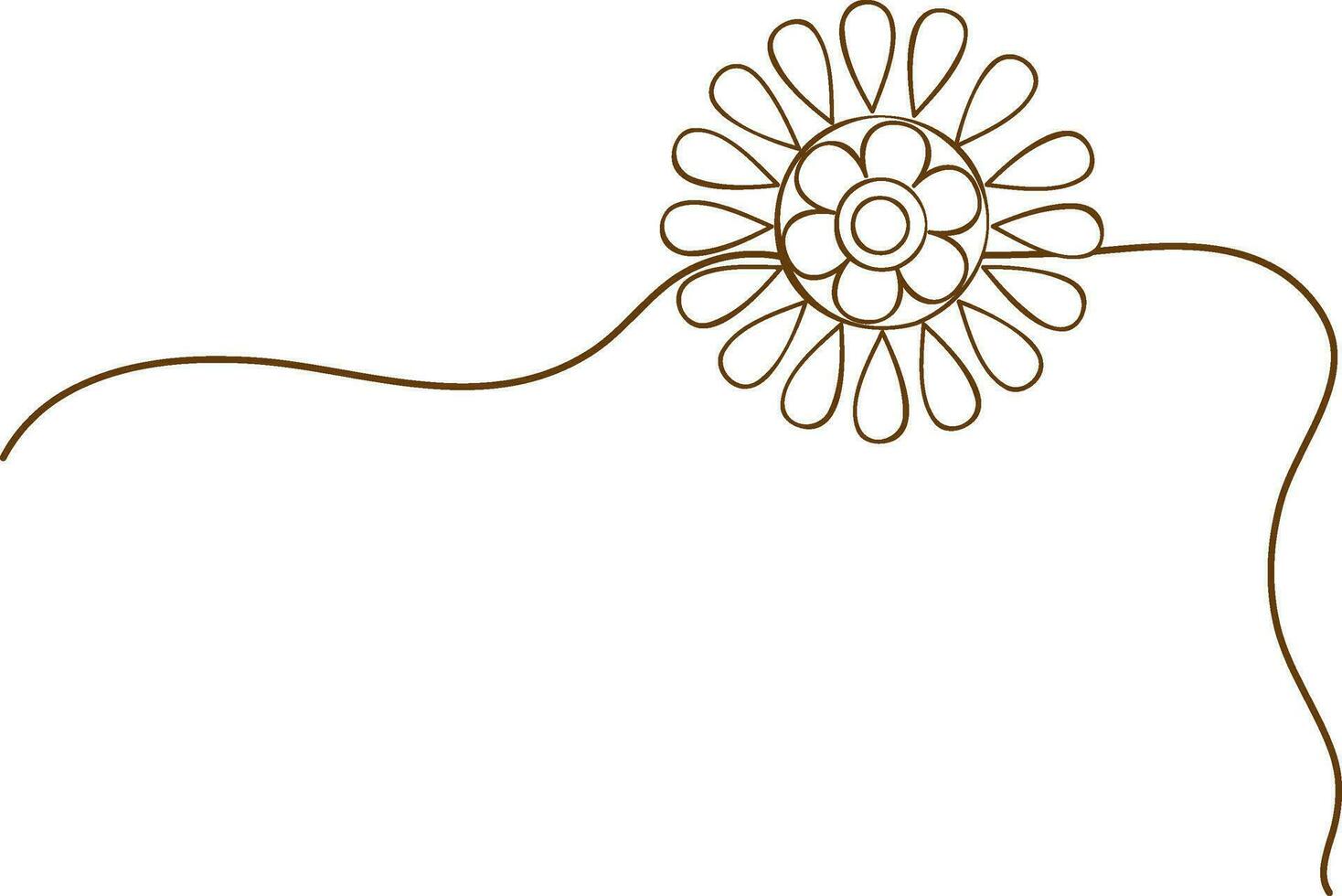 Flat illustration of floral Rakhi design. vector