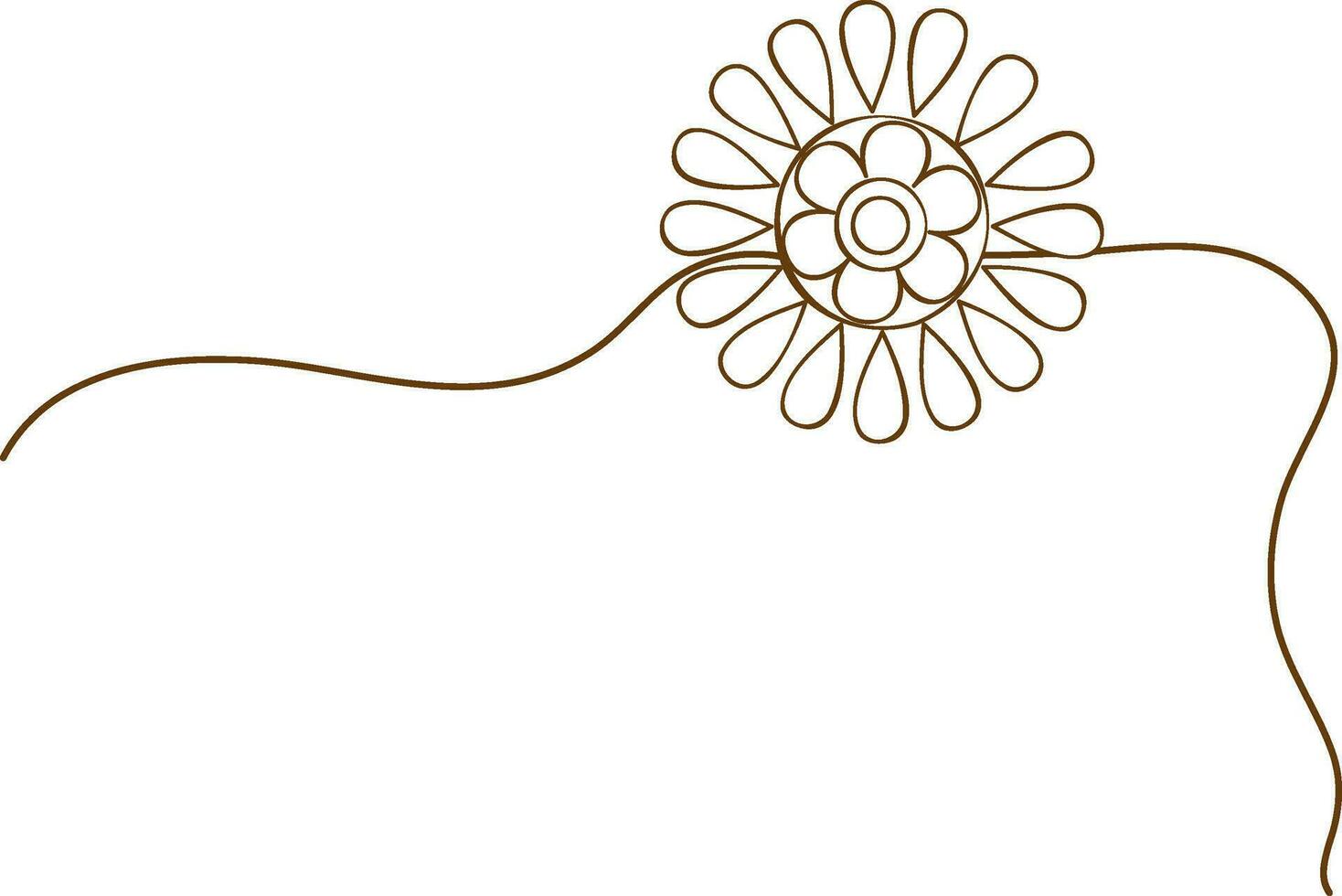 plano ilustración de floral rakhi diseño. vector