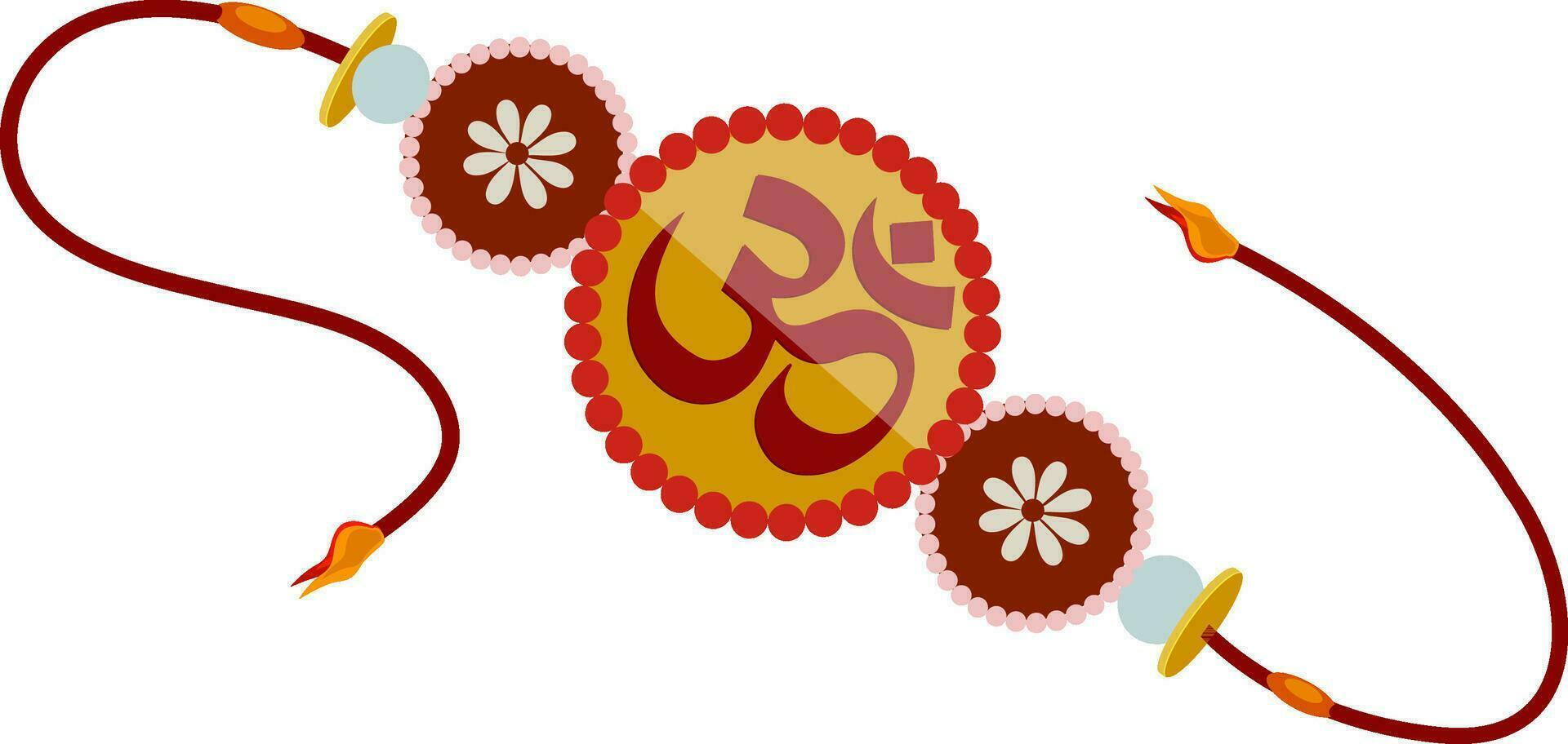 Creative Rakhi with Hindu Holy symbol Om or Aum. vector