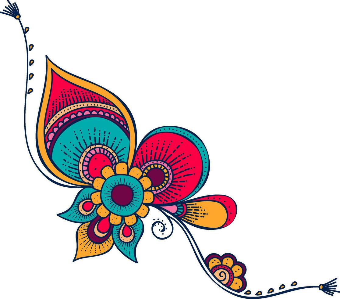 Colorful floral Rakhi design for Raksha Bandhan. vector