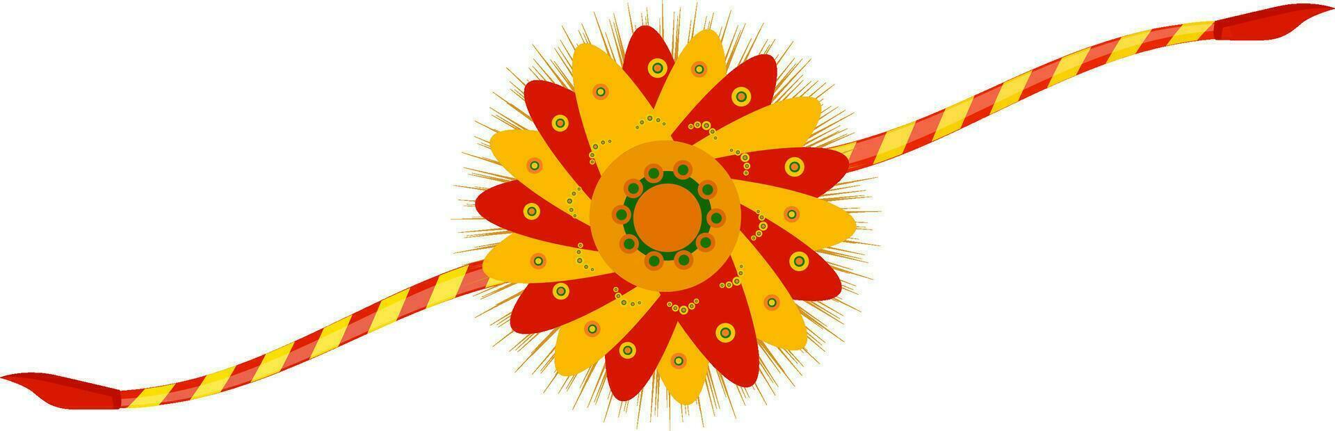 Beautiful red and yellow Rakhi design. vector