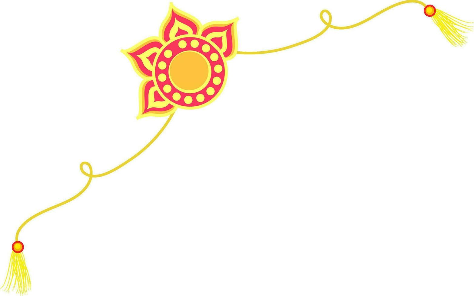 Red and yellow Rakhi for Raksha Bandhan. vector