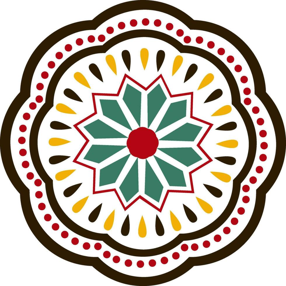 Floral design decorated rangoli. vector