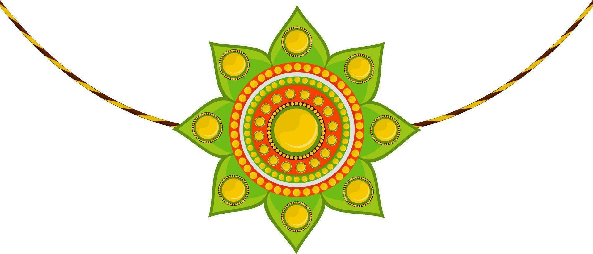 Creative colorful floral Rakhi design. vector