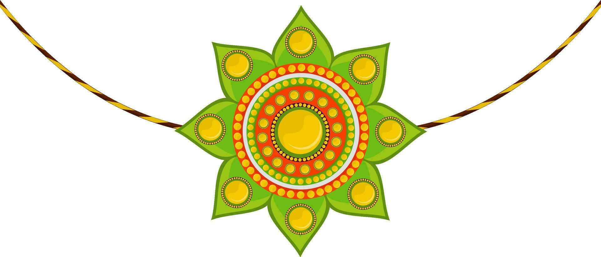 Creative colorful floral Rakhi design. vector