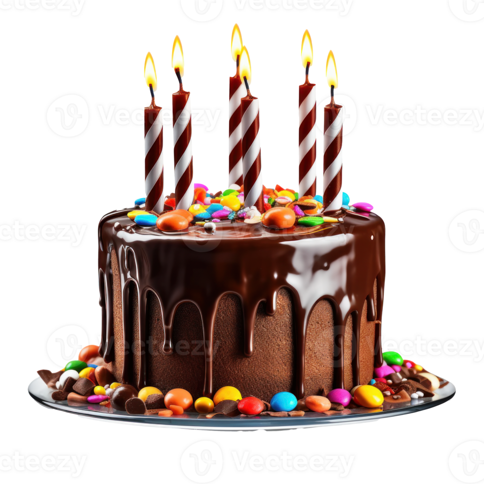 aniversário bolo isolado. ilustração ai generativo png