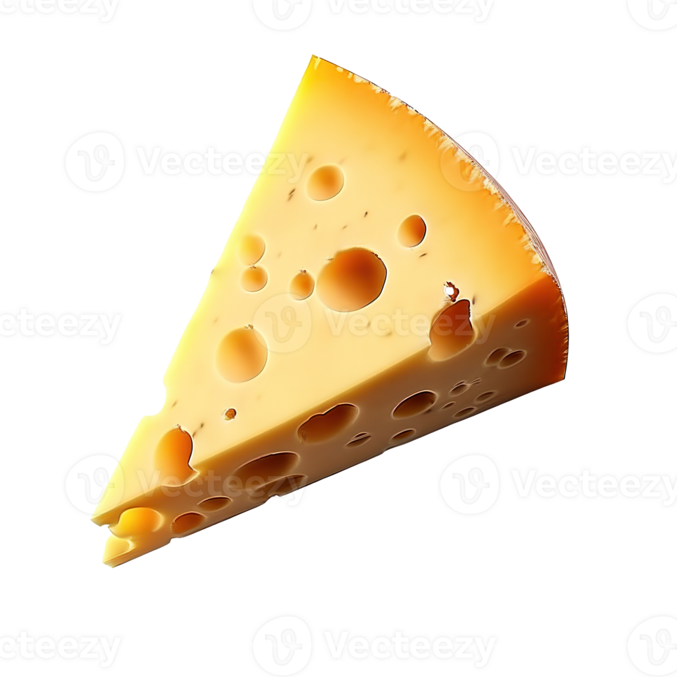 Piece of cheese isolated. Illustration AI Generative png