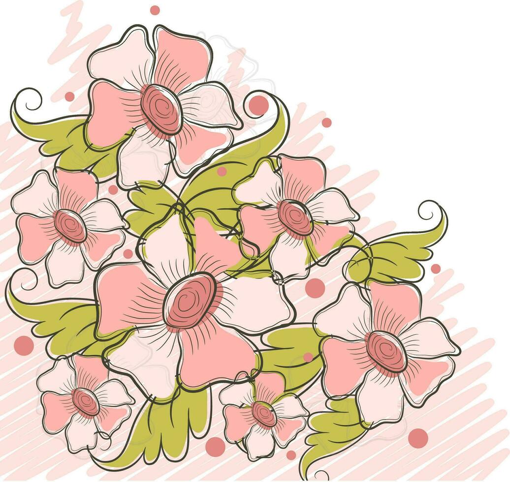 Flowers decorated background. vector