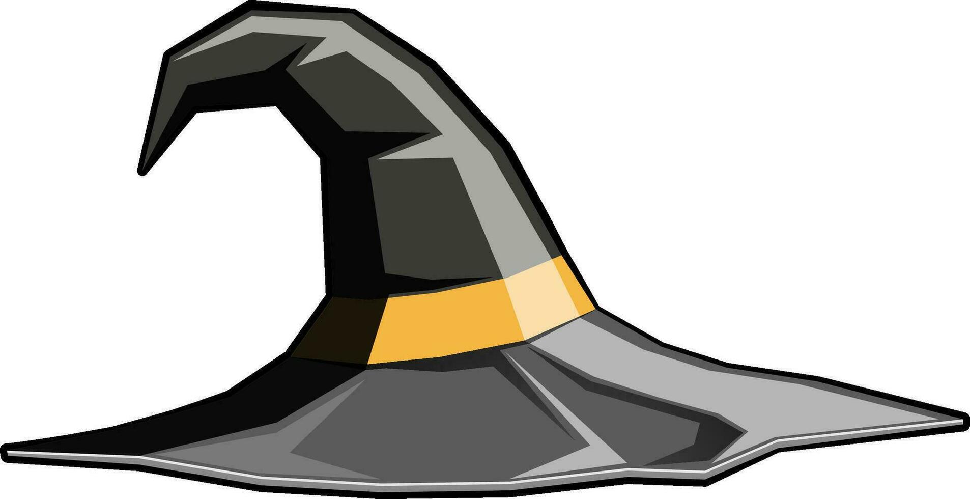 Illustration of black witch hat. vector