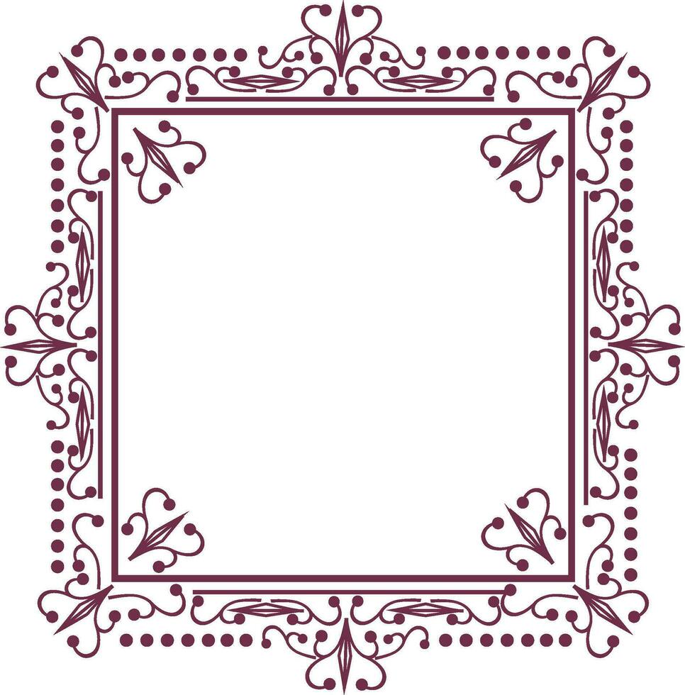 Square shaped frame with floral design. vector