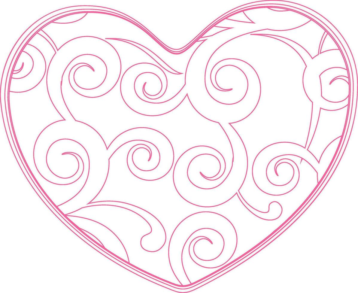 Illustration of a pink heart. vector