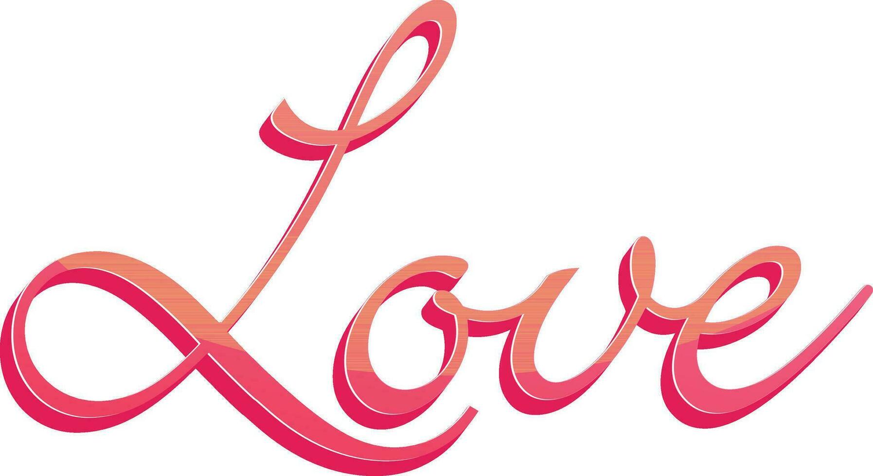 Creative 3d text love. vector