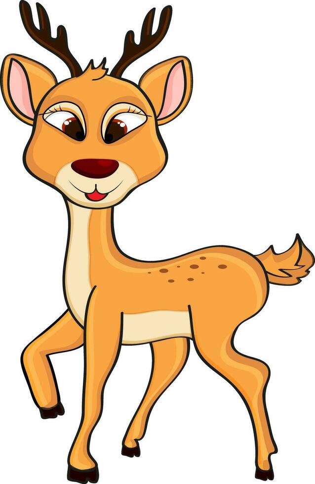 This is happy deer cartoon. vector