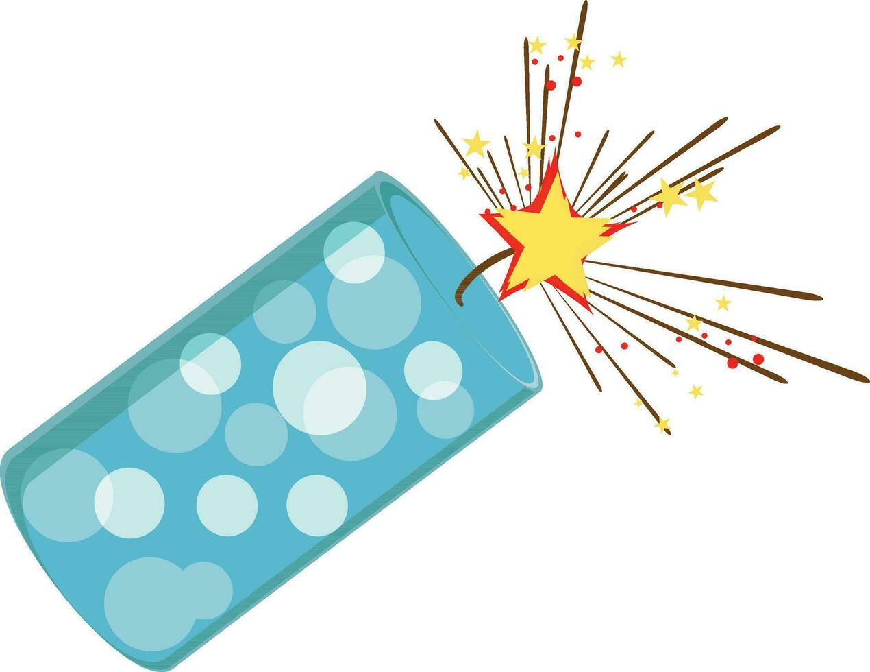 Burning abstract dynamite in blue color. vector