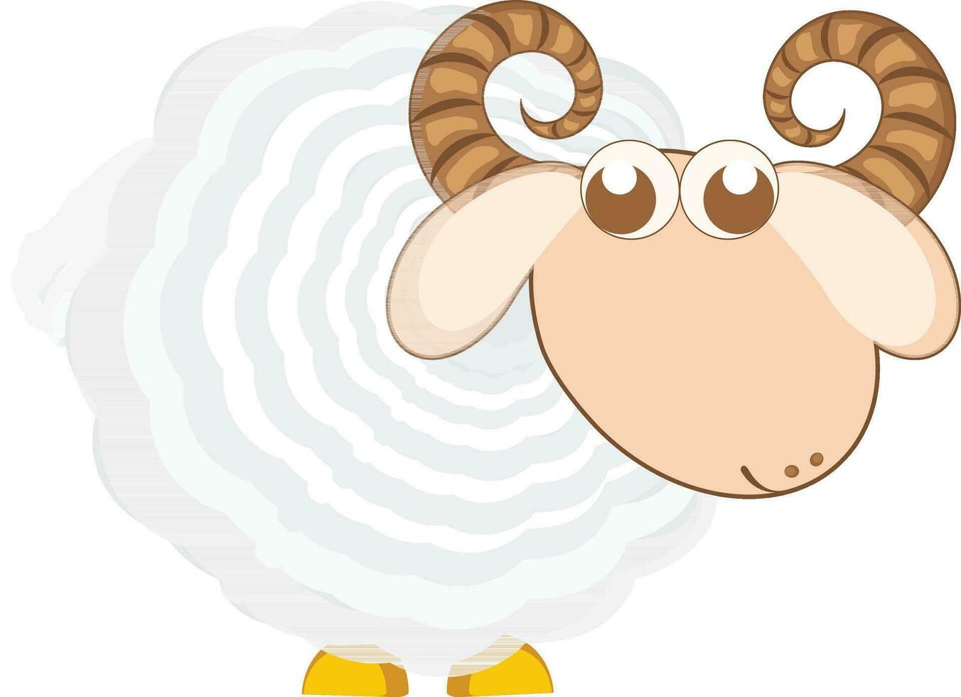 Standing sheep in flat illustration. vector