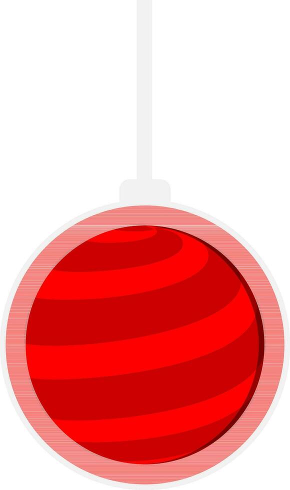 Flat style hanging red bauble icon. vector