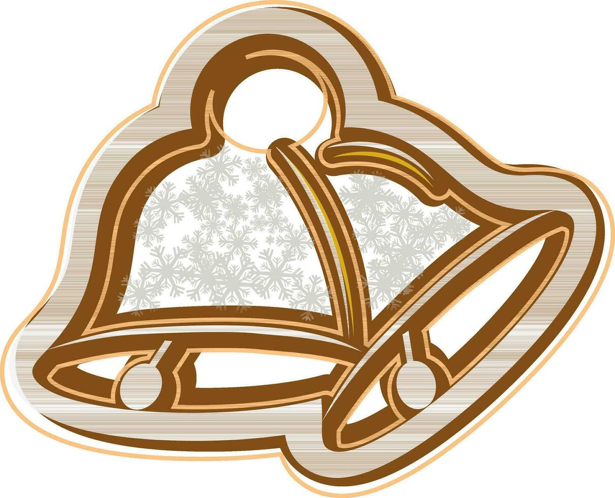 Line art illustration of christmas bell. vector