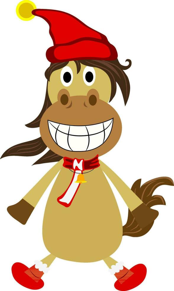 Funny character of cheerful donkey. vector