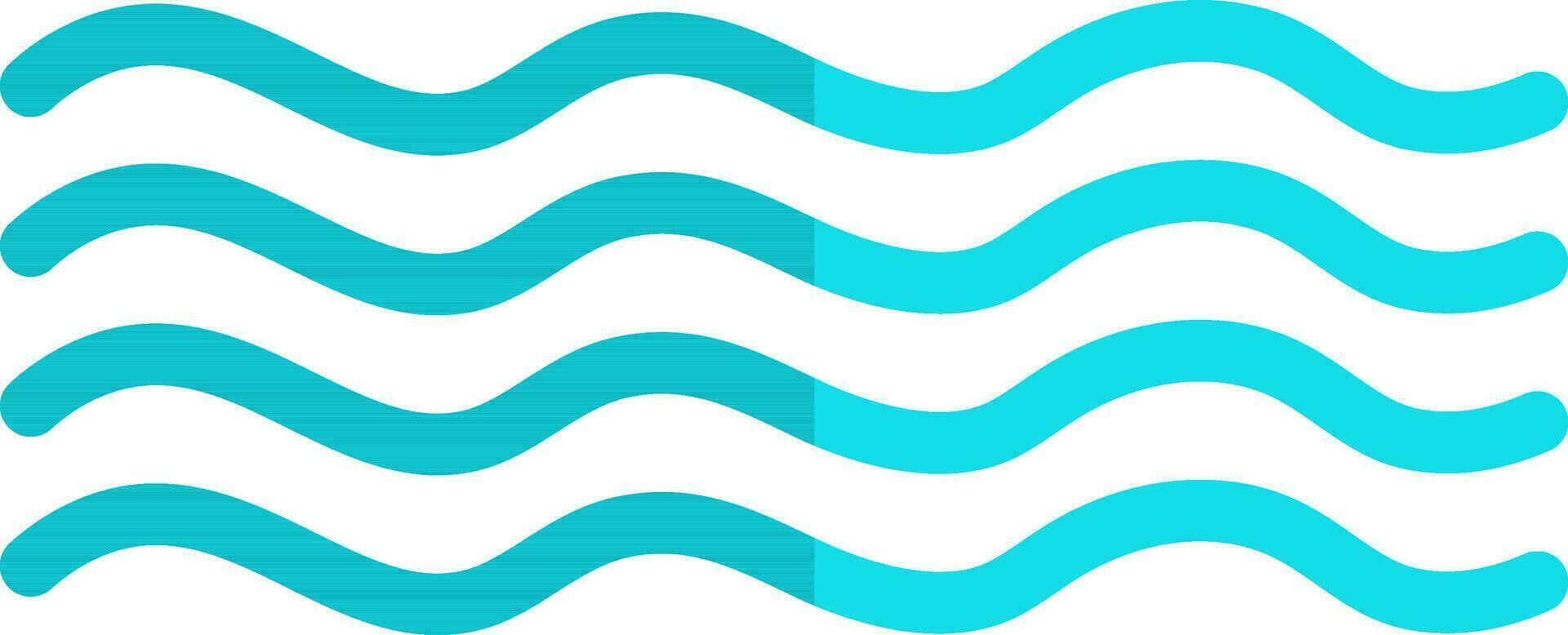 Flat style waves in blue color. vector