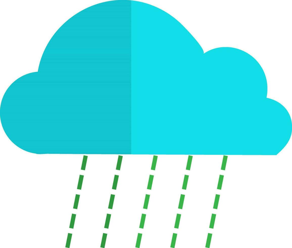 Blue cloud with green rain drop. vector