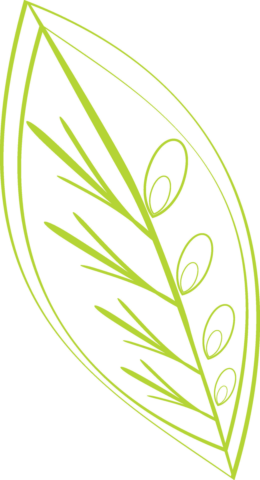 Green line art illustration of a leaf. 24860262 Vector Art at Vecteezy